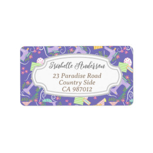 Liefde naaimachine Paars Etiket