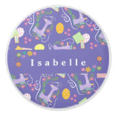 Liefde naaimachine Paars Keramische Knop (Voorkant)