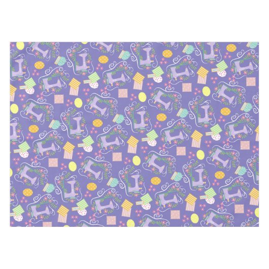 Liefde naaimachine Paars Tafelkleed (Voorkant (Horizontaal))