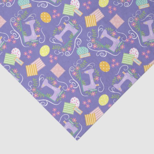 Liefde naaimachine Paars Tissuepapier (Detail)