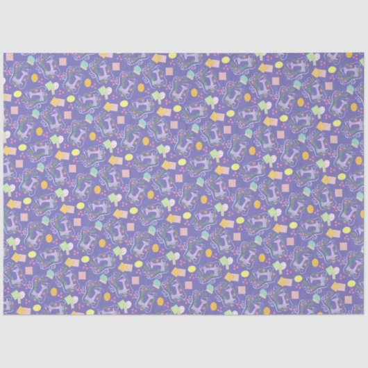 Liefde naaimachine Paars Tissuepapier (Voorkant)