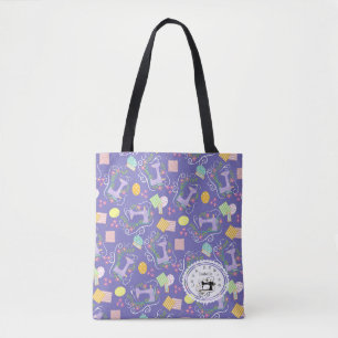 Liefde Naaimachine Paars Tote Bag