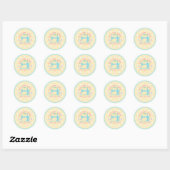 Liefde naaimachine Pastel Geel Ronde Sticker (Vel)