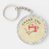 Liefde naaimachine Pastel Geel Sleutelhanger (Voorkant)