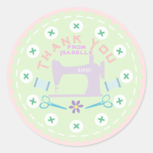 Liefde naaimachine — Pastel Green Ronde Sticker