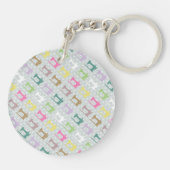 Liefde naaimachine Perzikzwart Sleutelhanger (Achterkant)