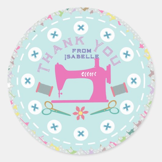 Liefde naaimachine ronde sticker (Voorkant)