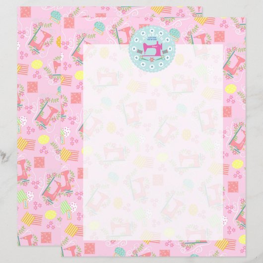 Liefde naaimachine roze (Voorkant / Achterkant)