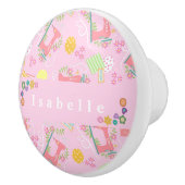 Liefde naaimachine roze keramische knop (Rechts)