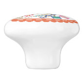 Liefde naaimachine wit Sinaasappel Keramische Knop (Zijkant)