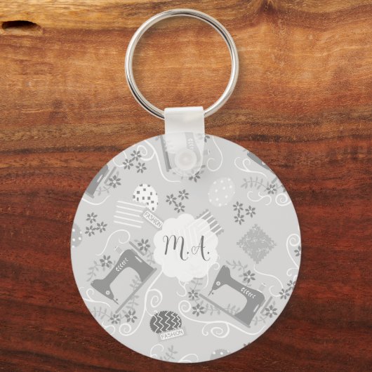 Liefde Naaimachine Zwart Wit Sleutelhanger (Achterkant)