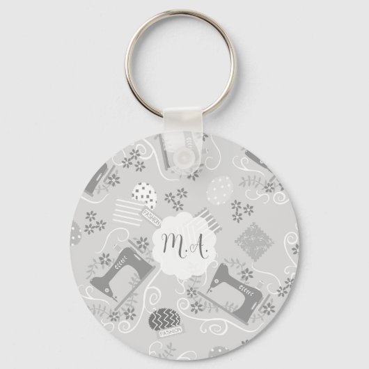 Liefde Naaimachine Zwart Wit Sleutelhanger (Achterkant)