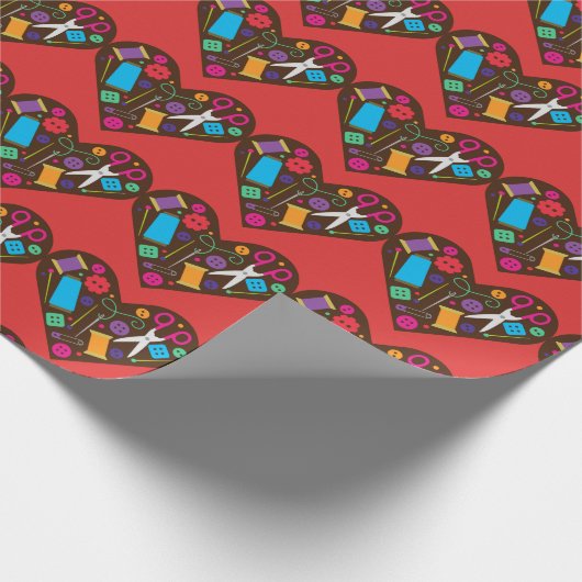 Liefde naaiwerk in verpakkingspapier cadeaupapier (Hoek)