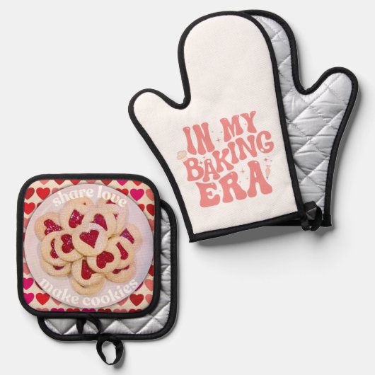 Liefde naar Bake Ovenwant & Pannenlap Set (Voorkant / Achterkant)