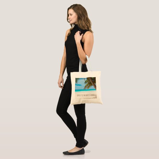 Liefde naar het strand en de rug tote bag (Voorkant (model))