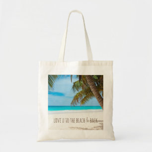 Liefde naar het strand en de rug tote bag