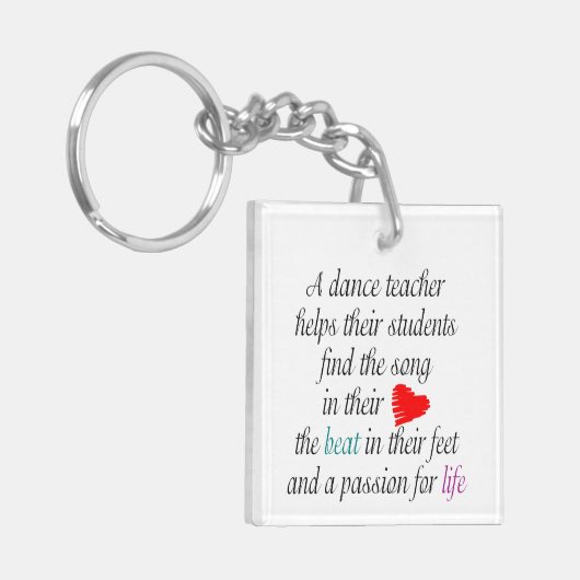 Liefde naar Teach Dance Sleutelhanger (Voorkant Links)