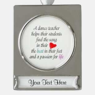 Liefde naar Teach Dance Verzilverd Banner Ornament