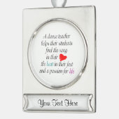 Liefde naar Teach Dance Verzilverd Banner Ornament (Links)