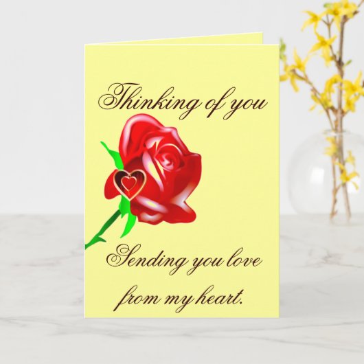 Liefde-nam & Heart_ toe Kaart (Gele Bloem)