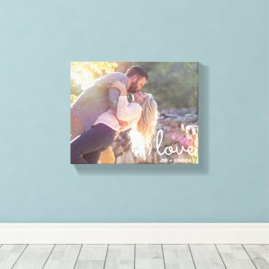 Liefde Namen Verloving Canvas Afdruk (Insitu (Houten vloer))