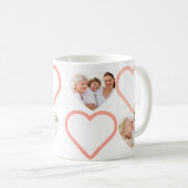 Liefde Nana Grootmoeder Roze Hart Foto's Collage Koffiemok (Voorkant rechts)