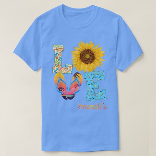 LIEFDE Nana Leven Flip Flops Zonnebloem Zomer Moed T-shirt (Design voorkant)