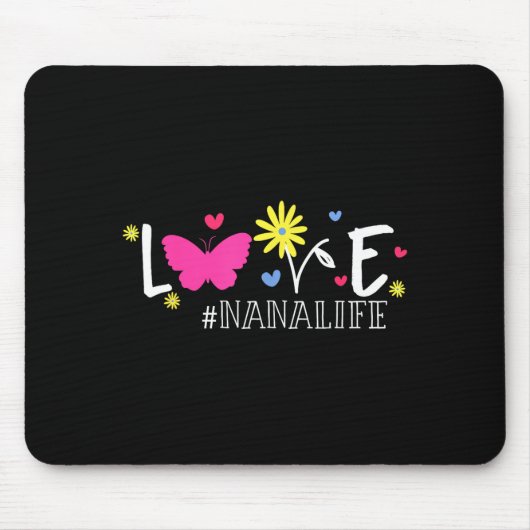 Liefde nanalife vlinder bloem inspirerend muismat (Voorkant)