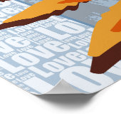 Liefde Natuur Gestileerde Blauw & Sinaasappel Vare Poster (Hoek)