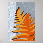 Liefde Natuur Gestileerde Blauw & Sinaasappel Vare Poster (Voorkant)