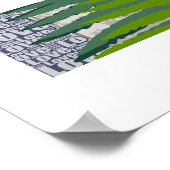 Liefde Natuur Gestileerde Blauwe & Groene Varentak Poster (Hoek)