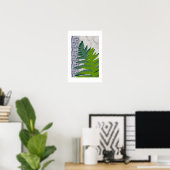 Liefde Natuur Gestileerde Blauwe & Groene Varentak Poster (Thuiskantoor)