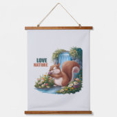Liefde Natuur Grappige Eekhoorn Hangend Wandkleed (Voorkant)