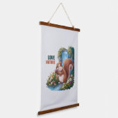 Liefde Natuur Grappige Eekhoorn Hangend Wandkleed (Gebogen)