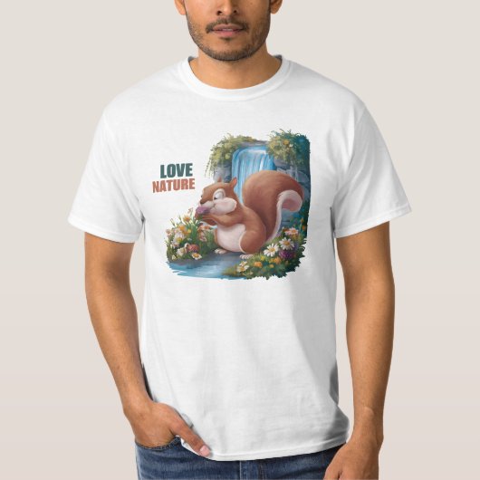 Liefde Natuur Grappige Eekhoorn T-shirt (Voorkant)