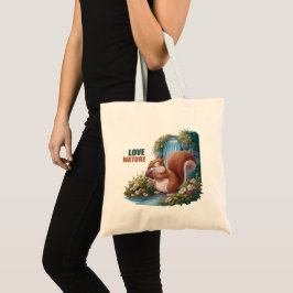 Liefde Natuur Grappige Eekhoorn Tote Bag