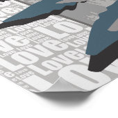 Liefde Natuur Grijs Varen Bladeren Poster (Hoek)