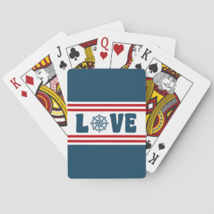 Liefde nautische vormgeving pokerkaarten