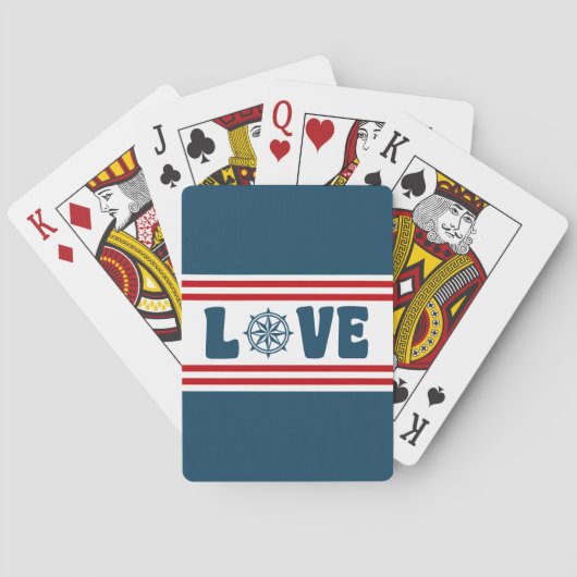 Liefde nautische vormgeving pokerkaarten (Achterkant)