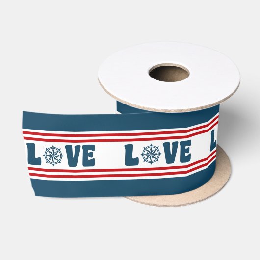 Liefde nautische vormgeving satijnen lint (Spoel)
