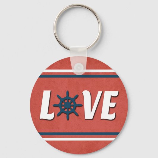 Liefde nautische vormgeving sleutelhanger (Voorkant)