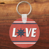 Liefde nautische vormgeving sleutelhanger (Voorkant)