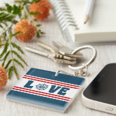 Liefde nautische vormgeving sleutelhanger (Voorkant Rechts)