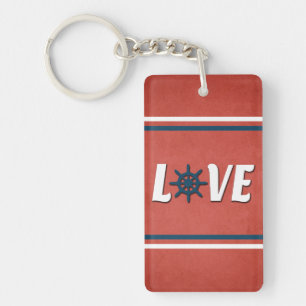 Liefde nautische vormgeving sleutelhanger