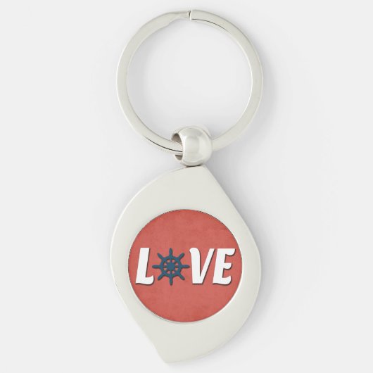 Liefde nautische vormgeving sleutelhanger (Voorkant)