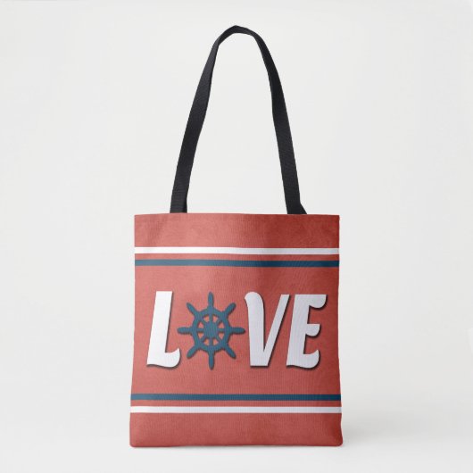 Liefde nautische vormgeving tote bag (Voorkant)