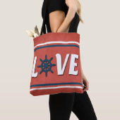 Liefde nautische vormgeving tote bag (Dichtbij)