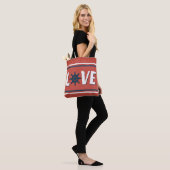 Liefde nautische vormgeving tote bag (Op model)