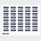 Liefde nautische vormgeving vierkante sticker (Vel)
