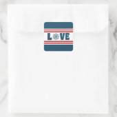 Liefde nautische vormgeving vierkante sticker (Tas)